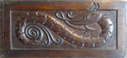 31. Antique oak panel finely carved..